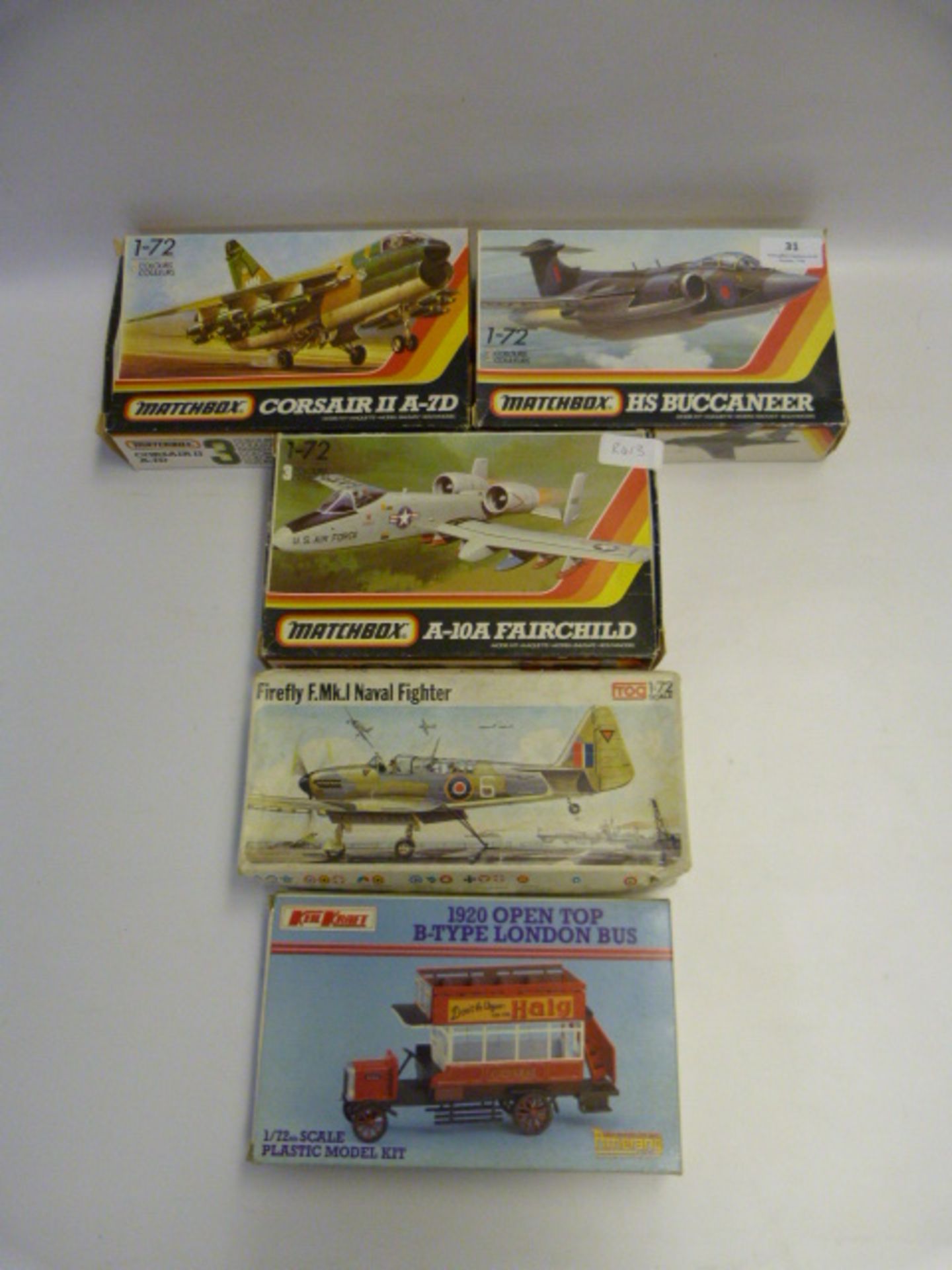 Four Model Aeroplanes and a Open Top Bus in Box