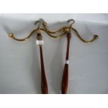 Pair of Brass and Mahogany Cloths Hooks