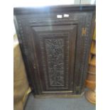 Carved Oak Corner Cupboard