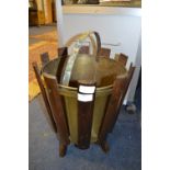 Mahogany and Brass Wastebin