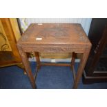 Oriental Carved Wood Occasional Table