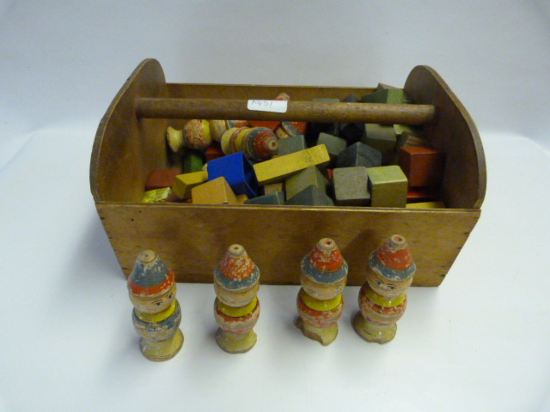 Wooden Toy Blocks and Skittles