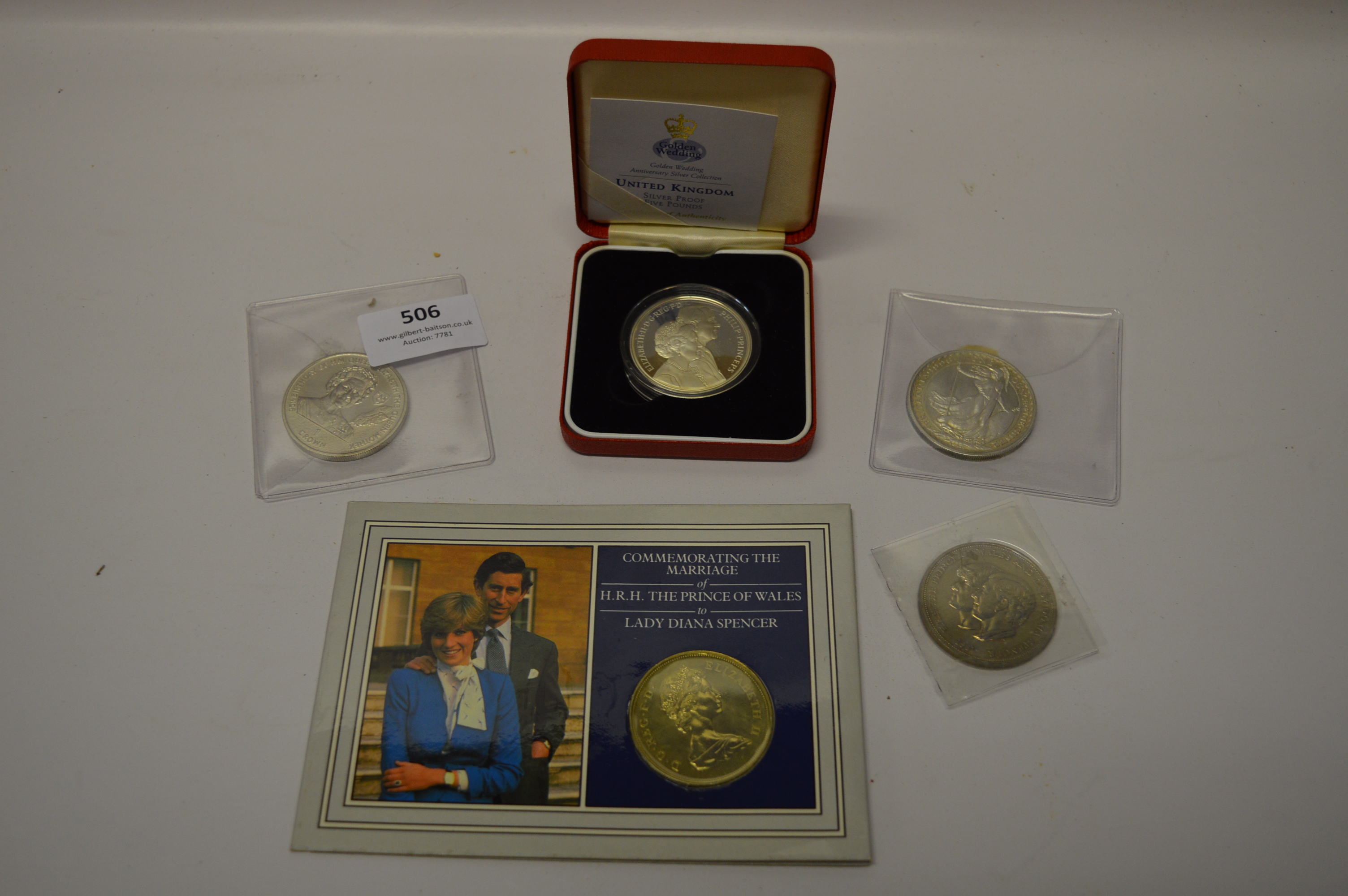 Royal Commemorative Coin Collection Including Silver Proof Five Pounds