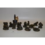 Fourteen Scottish Bronze Miniature Animals