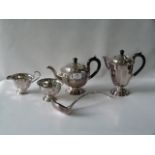 Silver Plated Tea Service and a Ladle