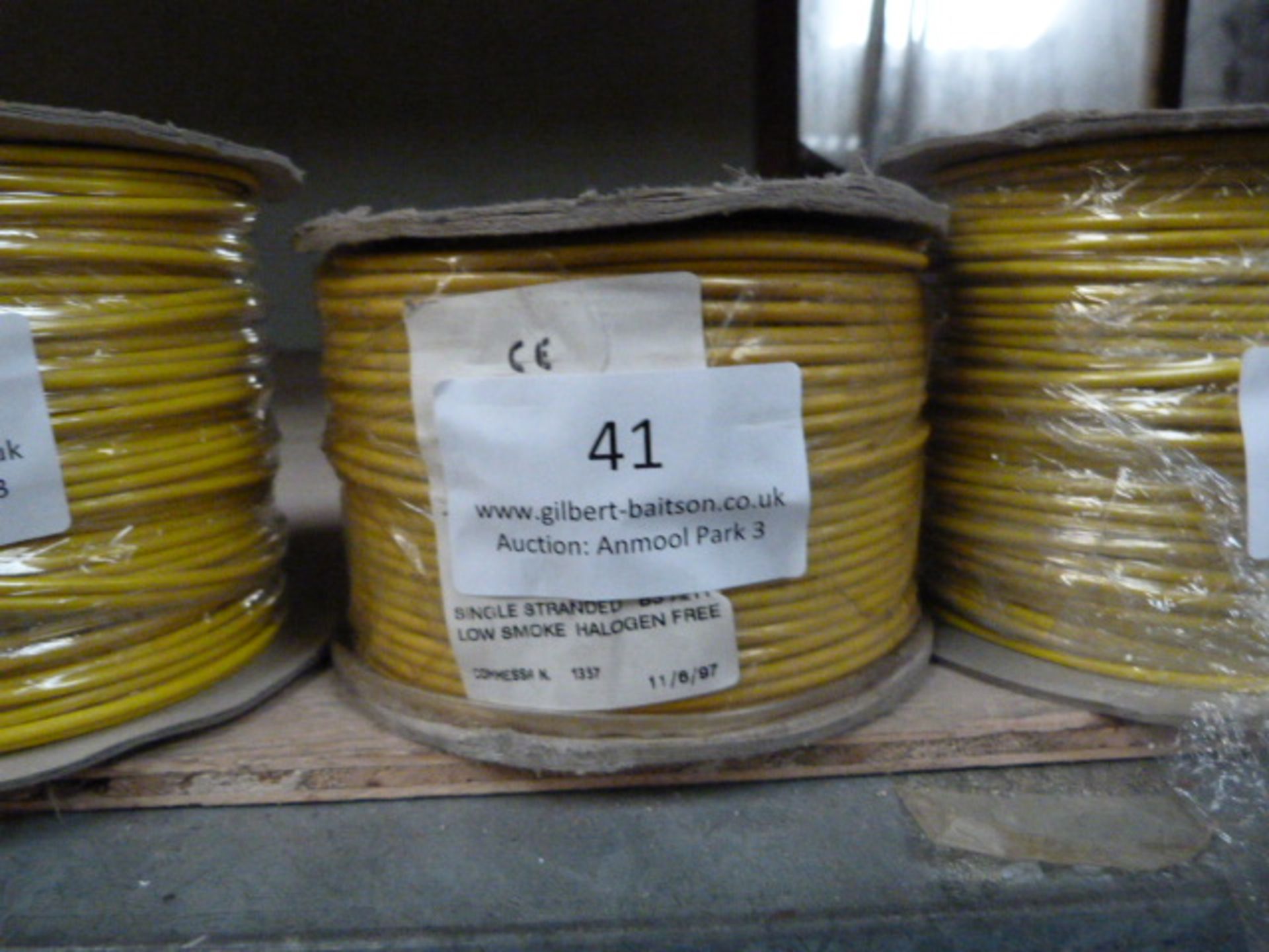 *100m of 6491X 1.5mm Yellow Cable