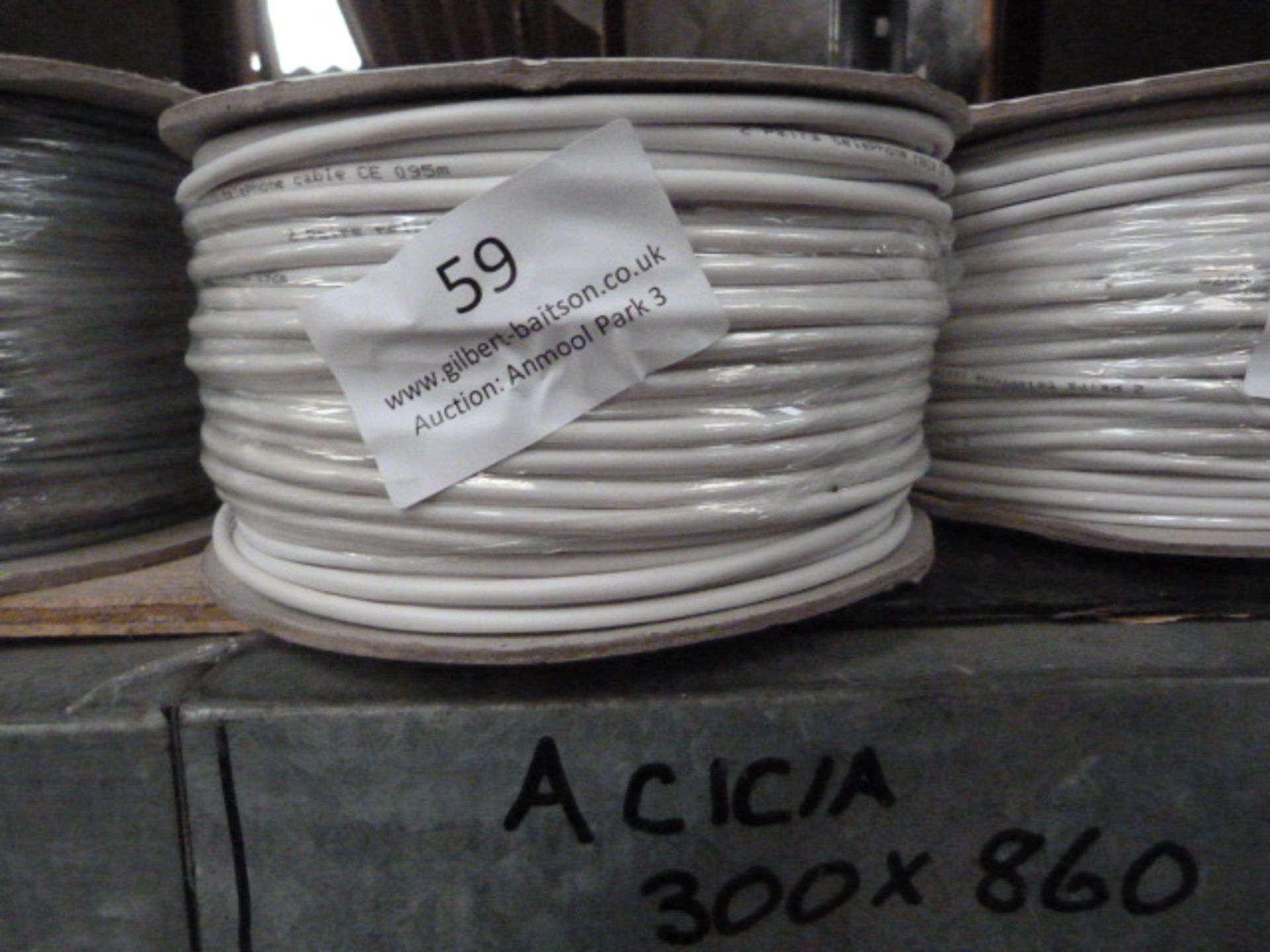 *100m of Two Pair White Telephone Cable