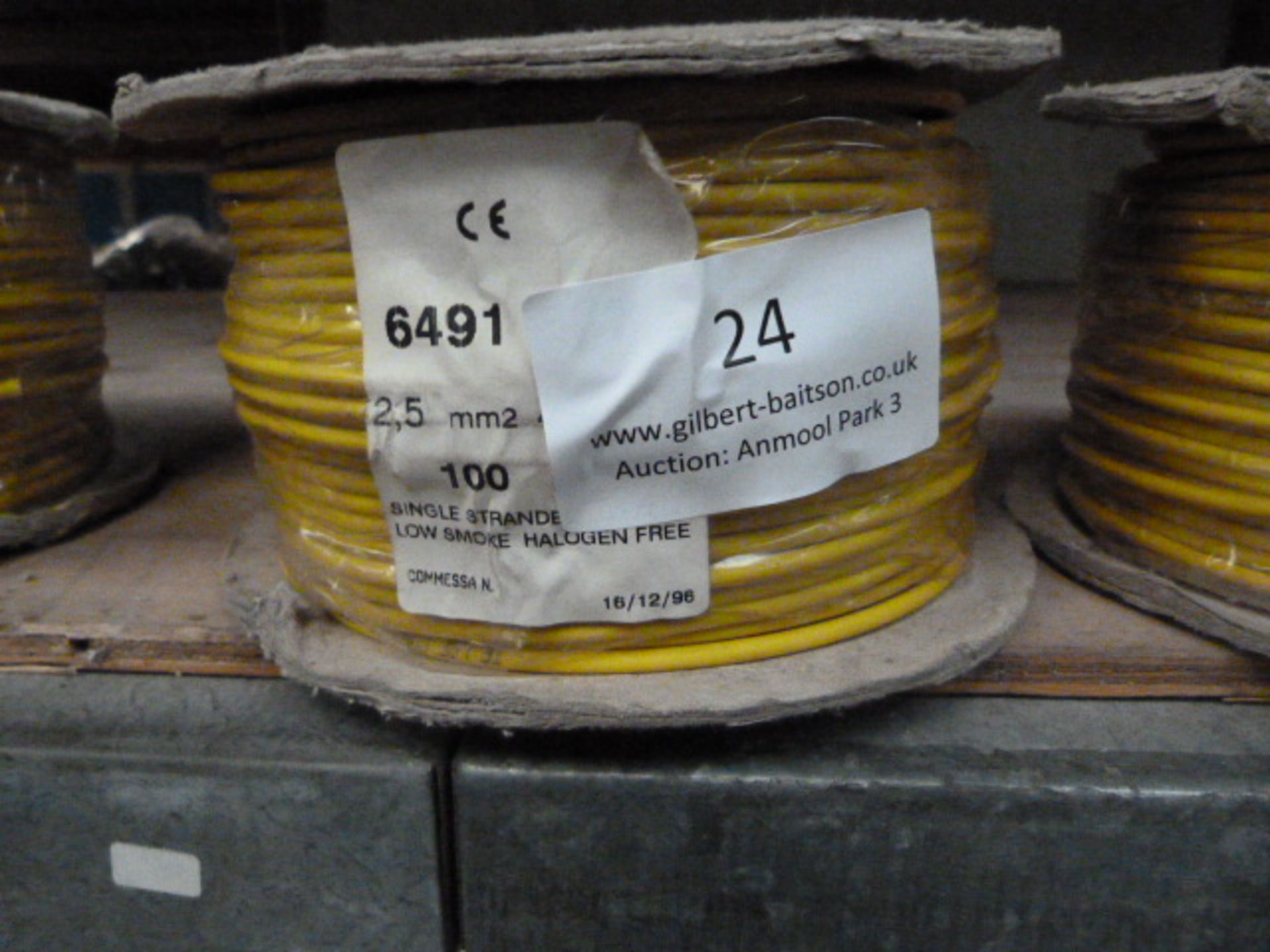 *100m of 6491B 2.5mm Yellow Cable