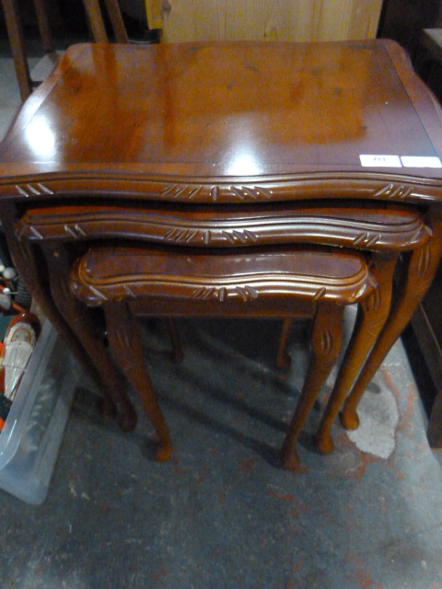 Walnut Nest of Three Tables