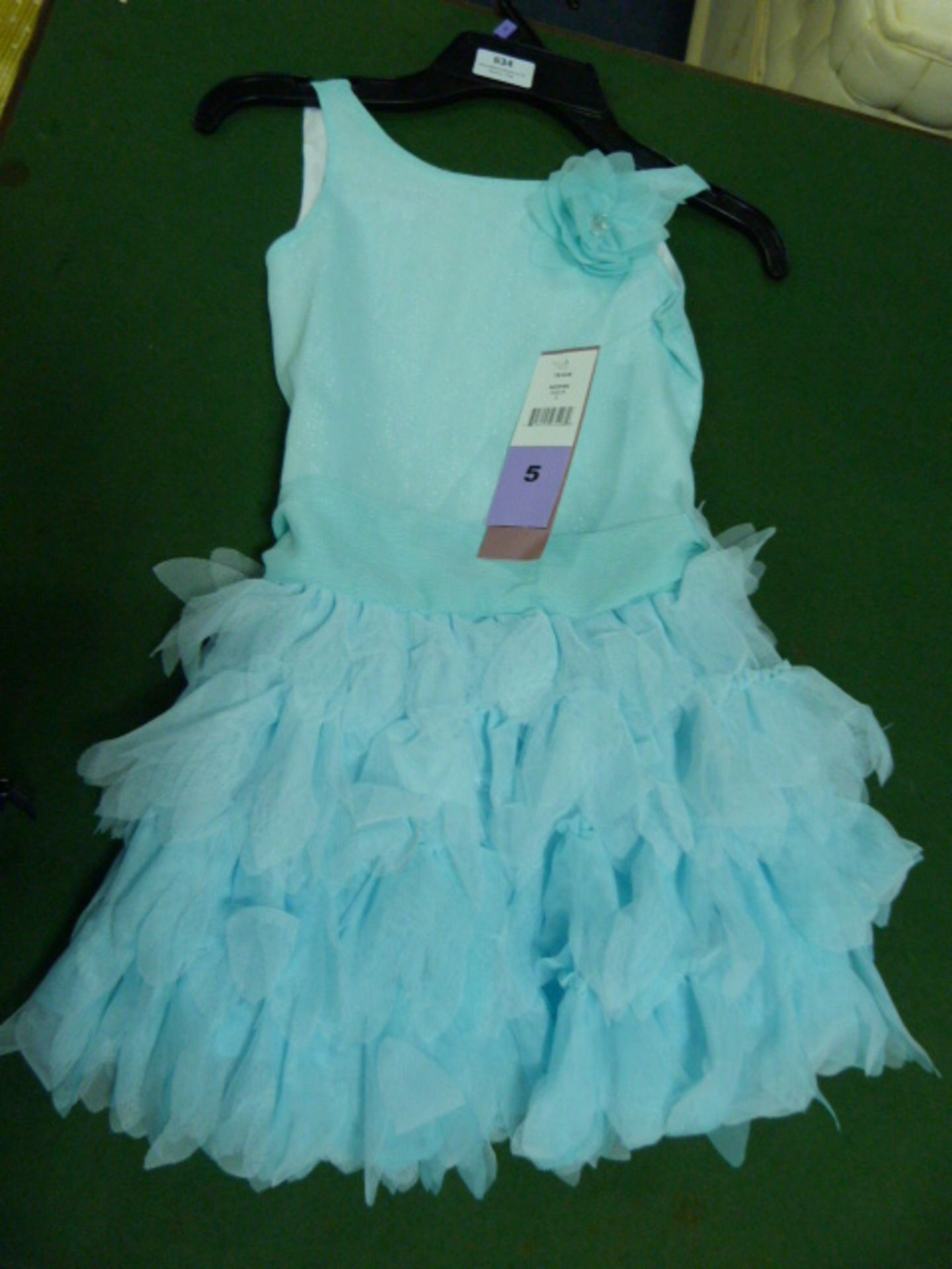 *Girl's Dress (Aqua Blue) Age: 5