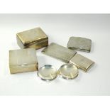 A quantity of smoking related silver, comprising; a pair of individual ashtrays, Walker & Hall,