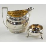 A George III silver cream jug, of fluted form with bright cut engraving, Godbehere, Wigan & Boult,