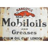 A Gargoyle Mobile Oil and Grease Vacuum Oil Company Ltd London enamel sign,  76cm x 107cm.