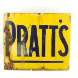 A Pratts two sided enamel sign, 46cm x 53cm.