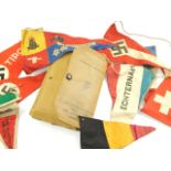 A 1938 AA European Journal Route Guide, with brochures and penant flags.