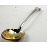 A George III silver basting spoon, Old English pattern, monogram engraved, William Sumner I,