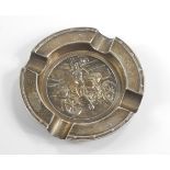 An Edwardian silver motor racing related medallion, cast to the front with a vintage car and a