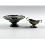 A George III Irish silver sweetmeat dish, with a flared rim, James Scott, Dublin 1813, and a