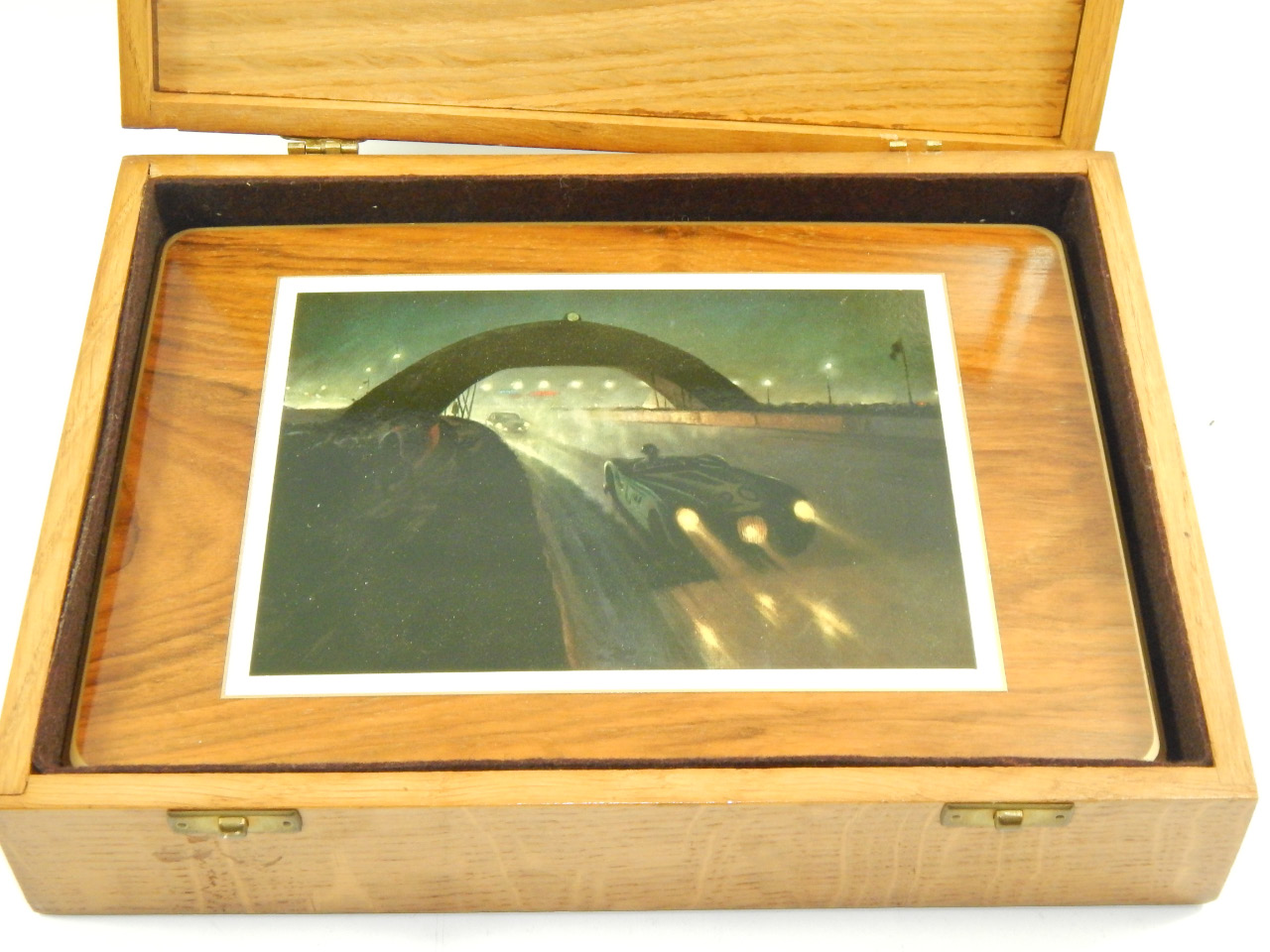 A Jaguar Cars oak box, containing place mats. - Image 2 of 2