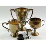 Four George VI silver and plated trophies, all presentation engraved, two for cow milking and one