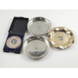 Maserati club ashtrays, BARC ashtray, and an Alfa Romeo concourse medal 1991.