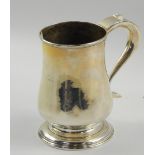 A George III provincial silver tankard, of baluster form, initial engraved, John Robertson I,