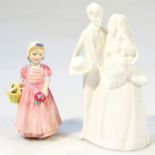 A Royal Doulton Images figure, Bride And Groom HN3281 and another, HN1677. (2, AF)