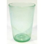 An early 20thC green crackle glass vase, of tapering circular outline, unmarked, 24cm high.