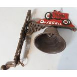 A modern Mccormick Farmall advertising tractor bell, 38cm high.