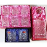 Various boxed Royal County and other crystal glassware, to include a cased decanter with orb