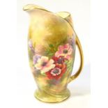 An early 20thC Royal Winton Rosyth pattern jug, no. 5653, hand painted with summer flowers, with