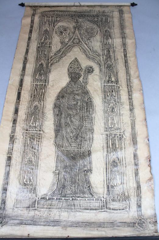 19thC School. Stained glass window preliminary sketch, possibly depicting St. Nicholas of Myra,
