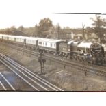 Various early 20thC and later photographs, train related, black and white LMS 6119 locomotive, a