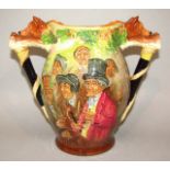 A Royal Doulton limited edition D'ye Ken John Peel loving cup, no. 329/500, raised with figures of