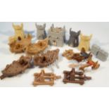 Various plastic Viking and other toys, ships, long boats, other figures, etc. (a quantity)