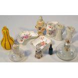 Various ornaments and collectables, to include an early 20thC yellow glass stem vase with inverted