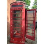 An early British red telephone box, model K6, with wooden door (AF) Item located in Lincoln. Viewing