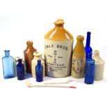 Various 20thC stoneware, comprising a G. Dale, Grantham, two coloured beer bottle, of shouldered