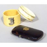 Various 19thC collectables, comprising a shaped tortoiseshell vesta case with outer yellow metal