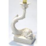 A Regency style Rita Dal Pra Italian candlestick in the form of a serpent, with the tail forming the