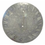 A metal sun dial plate, 38cm dia. engraved with outer Roman numerals and centred and signed Thomas