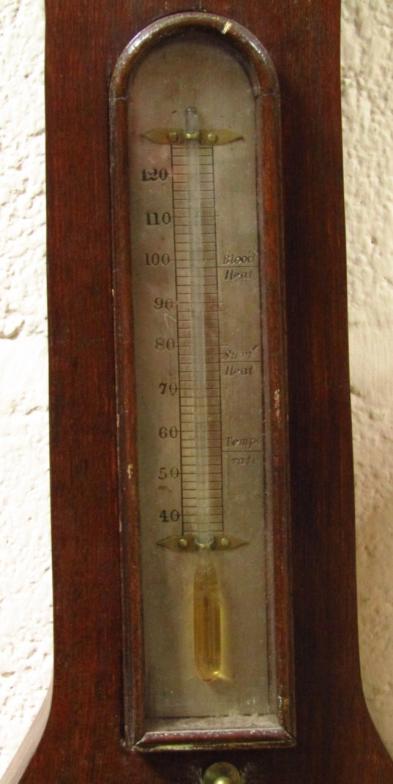 A mid-19thC rosewood five dial banjo barometer, the central 24cm dia. dial in a shaped case, with - Image 3 of 5