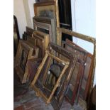 A large quantity of 19thC and later picture frames, to include gilt wood mahogany, rococo style