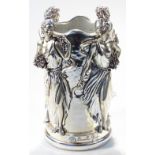 An Art Nouveau design jardiniere, raised with ladies in flowing robes, of modern construction,