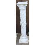 A 20thC reconstituted marble torchere stand, with heavily moulded decoration, 97cm.