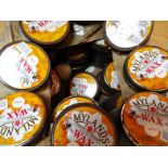 Various tins of Myland's furniture beeswax. (a quantity)