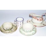 Various 18thC and later porcelain, to include a tea bowl and saucer, of ribbed circular outline,