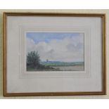 William Bartol Thomas (1877-1947). Lincolnshire landscape, watercolour, signed, 13cm x 20cm.