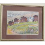 B. Moner? (20thC). Alpine landscape, watercolour, signed, 18cm x 24cm.
