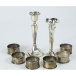 A set of six chased silver napkin rings, monogrammed GR, Birmingham assay.